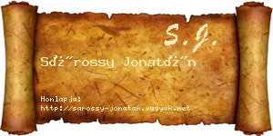 Sárossy Jonatán névjegykártya